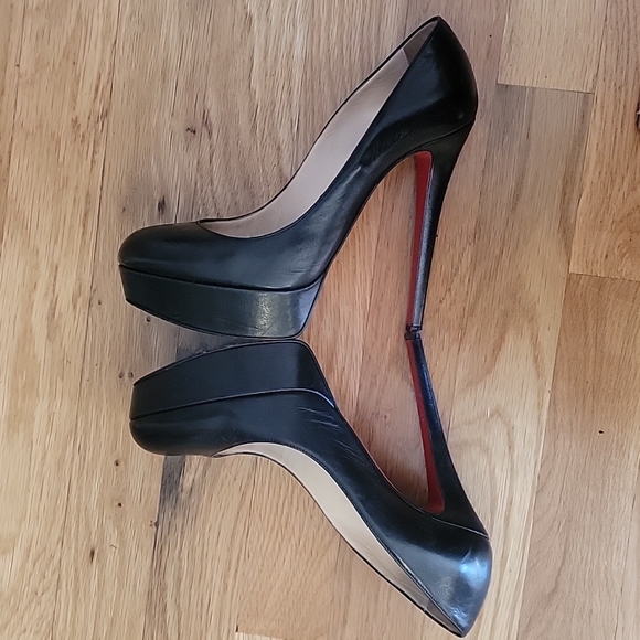 INC CHRISTIAN LOUBOUTIN ⚫️ kid leather "Bianca" 140 black sz 36.5, +box - Picture 10 of 12